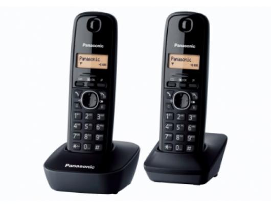 Belaidis telefonas Panasonic Cordless KX-TG1612FXH Black, Caller ID, Wireless connection, Phonebook capacity 50 entries, Built-in display, Conference