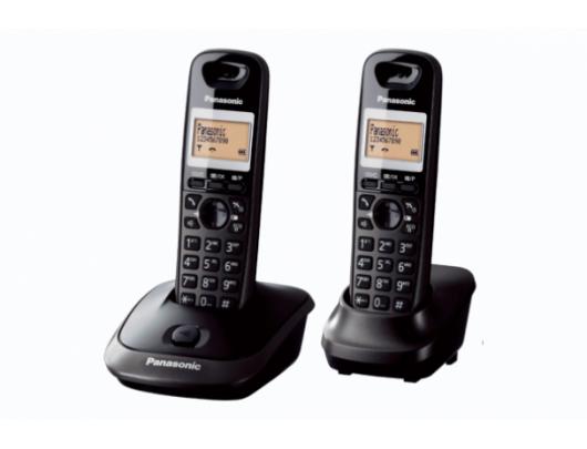 Telefonas Panasonic KX-TG2512FXT Black, Caller ID, Wireless connection, Phonebook capacity 50 entries, Conference call, Built-in display, Speakerphone