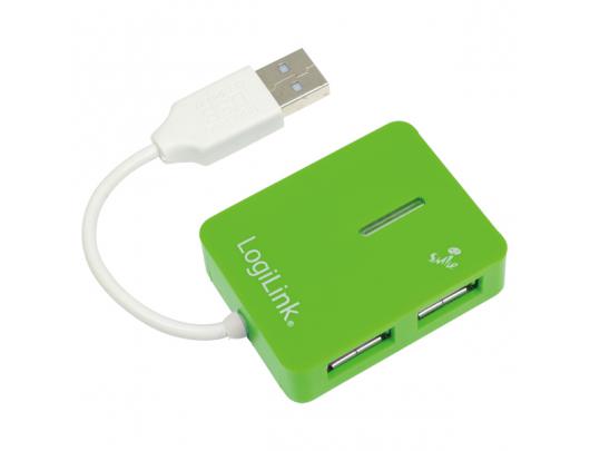 USB adapteris Logilink USB 2.0 Hub 4-Port, Smile, Green
