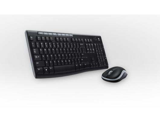 Klaviatūra+pelė Logitech MK270 Wireless Keyboard+Mouse, Black, Silver, Mouse included, English, Numeric keypad, USB