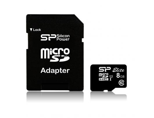 Atminties kortelė Silicon Power Elite UHS-I 16GB Micro SDHC CL10 su SD adapteriu