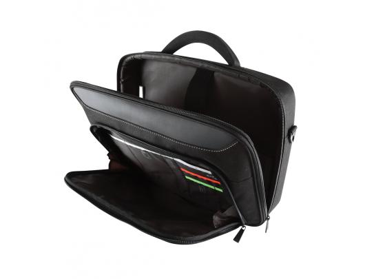 Krepšys Targus Clamshell Laptop Bag CN418EU Black/Red, Shoulder strap, Briefcase