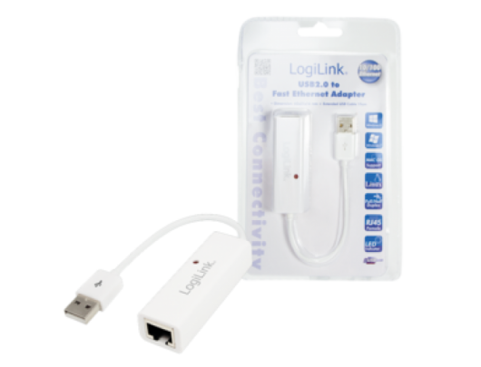 LAN adapteris Logilink Fast Ethernet USB 2.0 to RJ45 Adapter: RJ-45, USB
