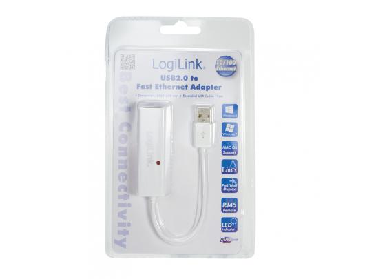 LAN adapteris Logilink Fast Ethernet USB 2.0 to RJ45 Adapter: RJ-45, USB