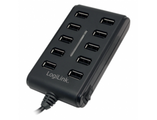 USB adapteris Logilink UA0125 USB Hub 10-Port USB2.0 with power adapter 3.5A, Logilink
