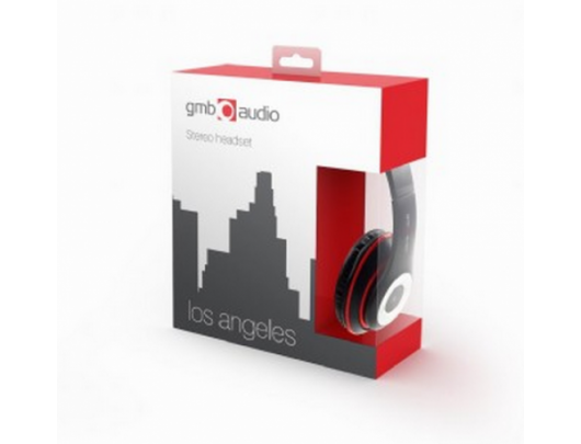 Ausinės Gembird Stereo headset, "Los Angeles" + microphone, passive noise canceling Black, 3.5 mm