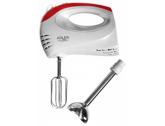 Mikseris Adler Mixer AD 4212 Hand Mixer, 300 W, Number of speeds 5, Turbo mode, White