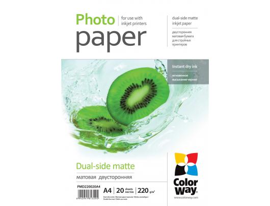 Foto popierius ColorWay Matte Dual-Side Photo Paper, 20 sheets, A4, 220 g/m²