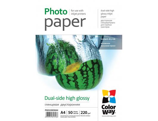 Popierius ColorWay High Glossy dual-side Photo Paper, 50 sheets, A4, 220 g/m²