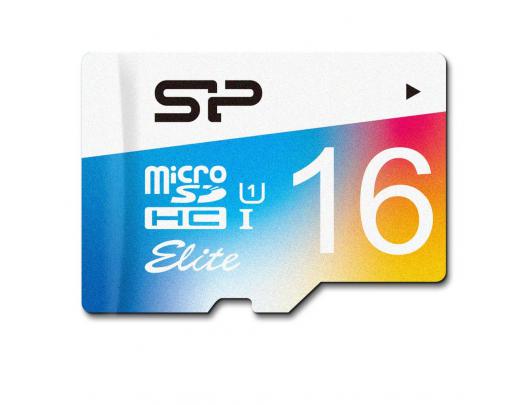 Atminties kortelė Silicon Power Elite UHS-1 Colorful 16 GB, MicroSDHC, Flash memory class 10, SD adapter