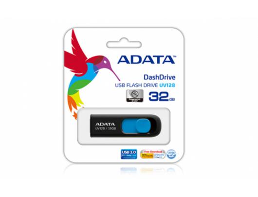 USB raktas ADATA UV128 128GB USB 3.0 Black/Blue