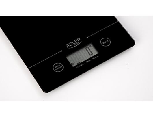 Virtuvinės svarstyklės Adler Kitchen scales Adler AD 3138 Maximum weight (capacity) 5 kg, Graduation 1 g, Display type LCD, Black