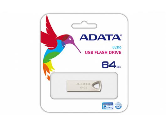 USB raktas ADATA UV210 64GB, USB 2.0, Silver