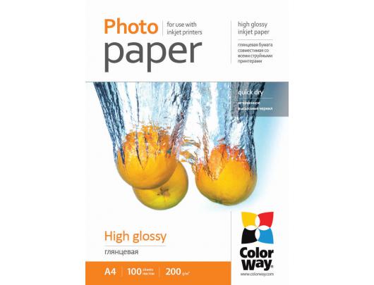 Foto popierius ColorWay High Glossy, 100 vnt., A4, 200 g/m²