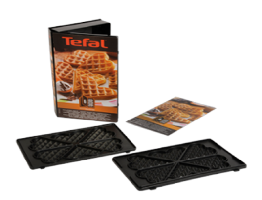 Plokštė kepintuvui TEFAL XA800612 Heart shape Waffle plates skirta SW852 Sandwich maker, Black