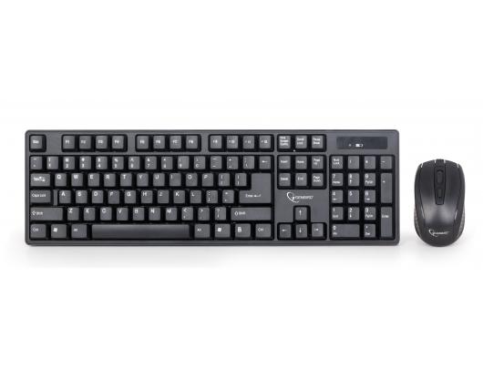 Klaviatūra+pelė Gembird KBS-W-01  Keyboard and Mouse Set, Wireless, Mouse included, Batteries included, US, Black, Numeric keypad, 390 g