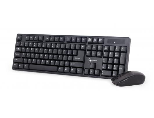 Klaviatūra+pelė Gembird KBS-W-01  Keyboard and Mouse Set, Wireless, Mouse included, Batteries included, US, Black, Numeric keypad, 390 g