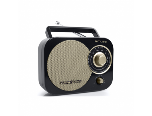Radijo imtuvas Muse M-055RB Black/Gold, AUX in