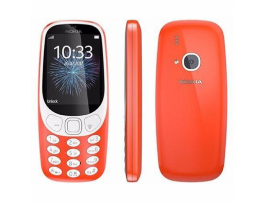 Mobilus telefonas Nokia 3310 (2017) Red, 2.4 ", TFT, 240 x 320 pixels, 16 MB, Dual SIM, Micro-SIM, Bluetooth, 3.0, USB version microUSB 2.0, Built-in camera, Main camera 2 MP, 1200 mAh