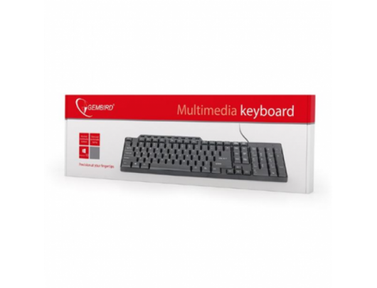 Klaviatūra Gembird KB-UM-104 Compact multimedia keyboard USB, Keyboard layout US, Black, 420 g