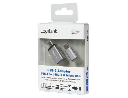 USB adapteris Logilink USB-C to USB3.0 and Micro USB Adapter USB 3.0, Micro USB 2.0, USB 3.1 type-C