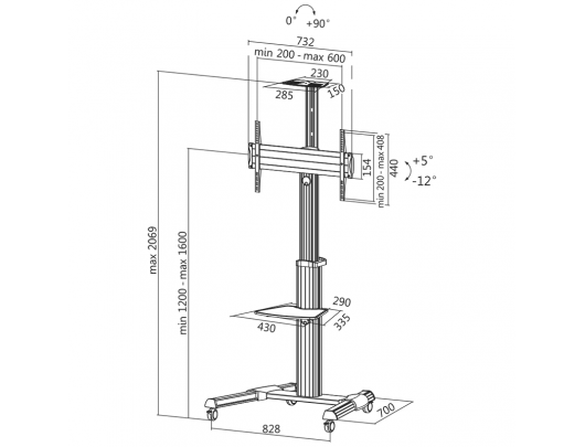 Televizoriaus laikiklis Logilink BP0025 37-70"