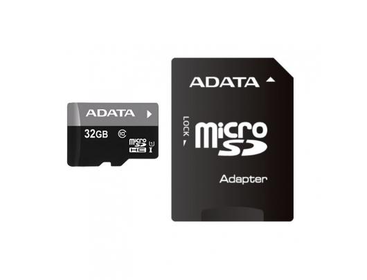 Atminties kortelė ADATA Premier UHS-I 32 GB, MicroSDHC, Flash memory class 10, Adapter