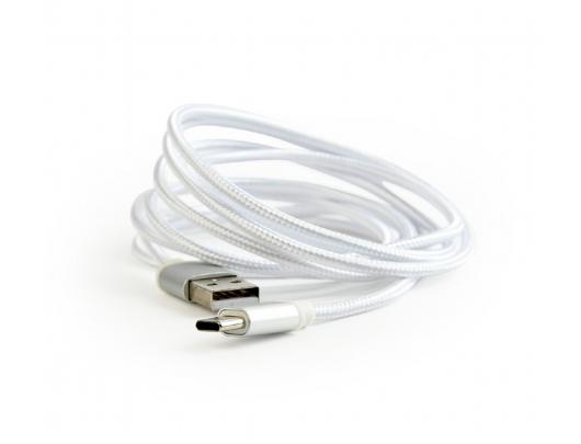 Kabelis Gembird USB Type-C cable with braid and metal connectors, 1.8 m