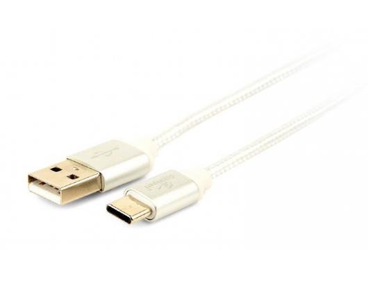 Kabelis Gembird USB Type-C cable with braid and metal connectors, 1.8 m