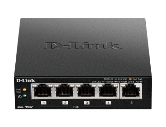 Komutatorius (Switch) D-Link DGS-1005P Unmanaged