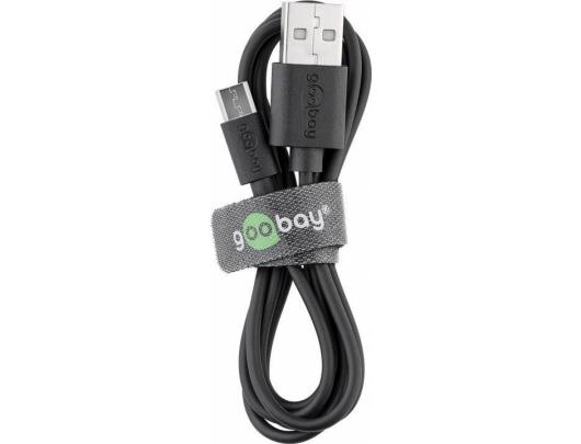 Kabelis Goobay Micro USB charging and sync cable 46800 Black, USB 2.0 micro male (type B), USB 2.0 male (type A)