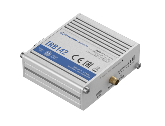 Maršrutizatorius Teltonika TRB142 LTE RS232 Gateway, LTE Cat 1 up to 10 Mbps, ARM Cortex-A7 1.2 GHz CPU