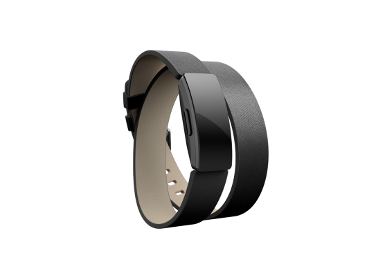 Apyrankė Fitbit Inspire Accessory Double Leather Wrap, one size, black
