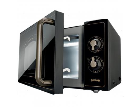 Mikrobangų krosnelė Gorenje Microwave oven with grill MO4250CLB Free standing, 20 L, Grill, Mechanic, 700 W, Black, Defrost function