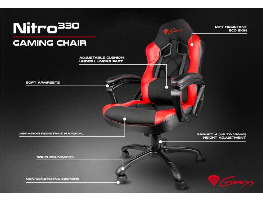 Žaidimų kėdė Genesis Nitro 330, NFG-0752, Black - red