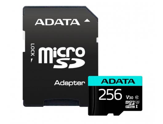 Atminties kortelė ADATA Premier Pro UHS-I U3 256 GB, micro SDXC, Flash memory class 10, with Adapter