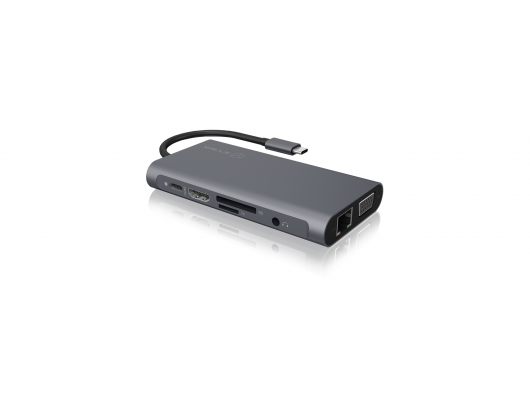USB adapteris Icy Box IB-DK4040-CPD USB Type-C™ DockingStation with two video interfaces