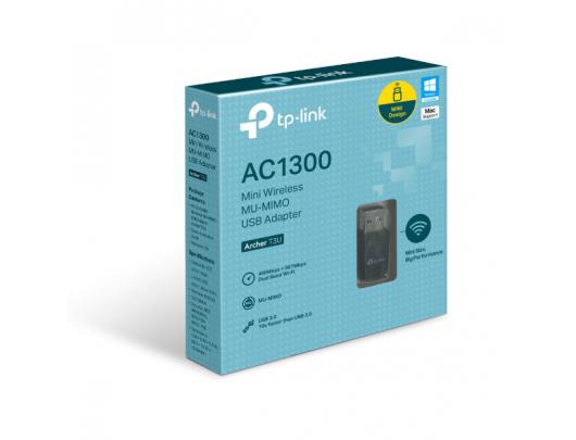 Wifi adapteris TP-LINK MU-MIMO USB 3.0 Adapter Archer T3U 2.4GHz/5GHz, 802.11ac, Internal antenna