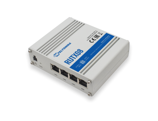 Maršrutizatorius Teltonika Industrial Router RUTX08 No Wi-Fi, 10/100/1000 Mbit/s, Ethernet LAN (RJ-45) ports 4, 1