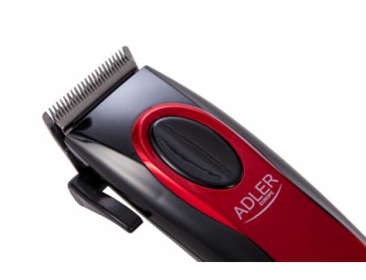 Plaukų kirpimo mašinėlė Adler AD 2825, su laidu, raudona