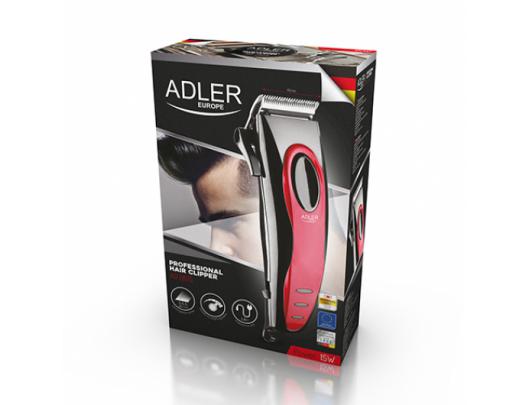Plaukų kirpimo mašinėlė Adler AD 2825, su laidu, raudona