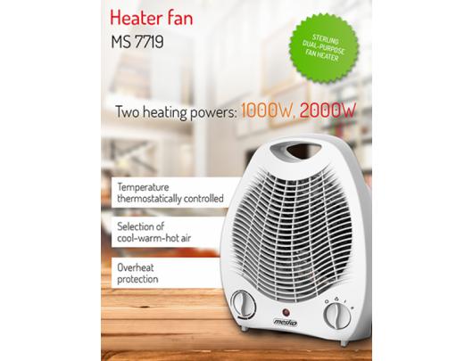 Šildytuvas Mesko Heater MS 7719 Fan heater, 2000 W, White