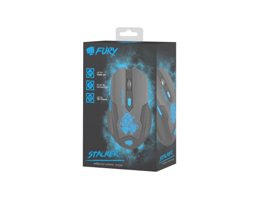 Žaidimų pelė Fury Gaming mouse Stalker 	Wireless, Black/Blue
