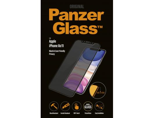 Ekrano apsauga PanzerGlass P2665 Apple, iPhone Xr/11, Tempered glass, Black, Case friendly with Privacy filter