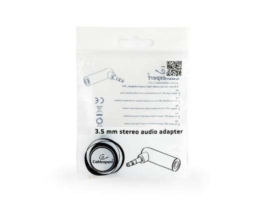 Adapteris Cablexpert 3.5 mm Stereo Audio Right Angle Adapter A-3.5M-3.5FL