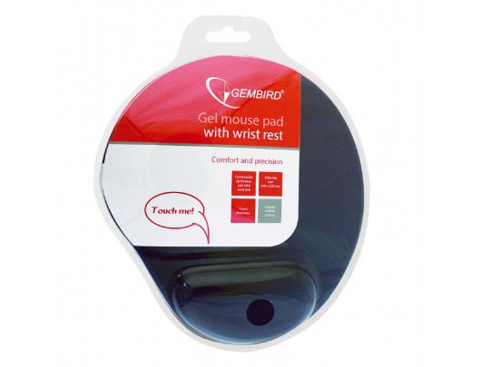 Pelės kilimėlis Gembird MP-GEL-B Gel with wrist support