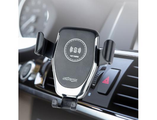 Laikiklis EnerGenie EG-TA-CHAV-QI10-01 77 g, Black, Car smartphone holder with wireless charger, Universal
