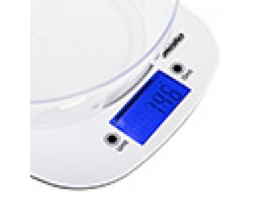 Virtuvinės svarstyklės Mesko Scale with bowl MS 3165 Maximum weight (capacity) 5 kg, Graduation 1 g, Display type LCD, White