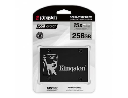 SSD diskas Kingston KC600 256 GB, SSD form factor 2.5", SSD interface SATA, Write speed 500 MB/s, Read speed 550 MB/s