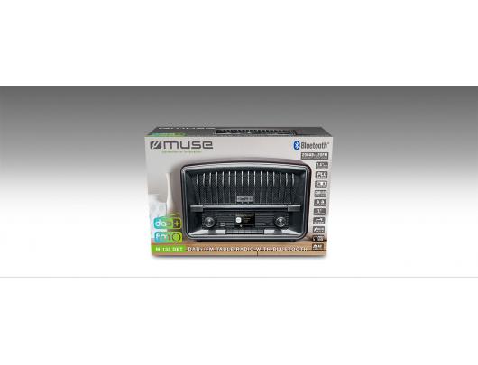 Radijo imtuvas Muse DAB+/FM Table Radio with Bluetooth M-135 DBT Alarm function, AUX in, Black